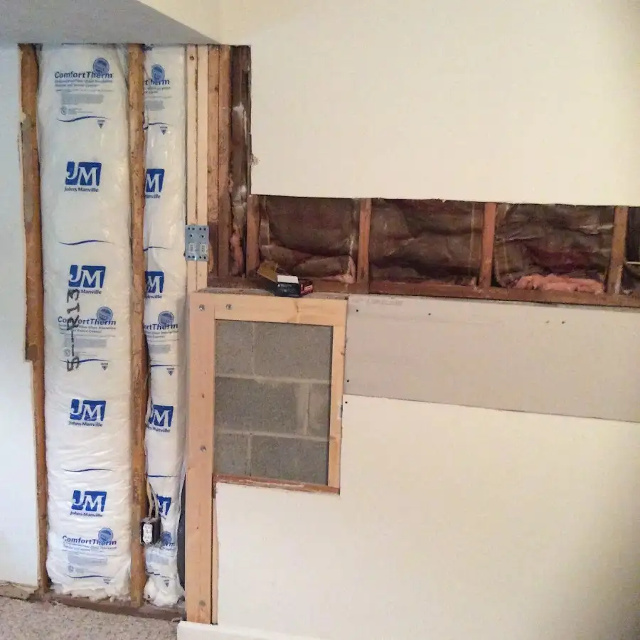 Wall insulation replacement during Structural Drying in Loughman